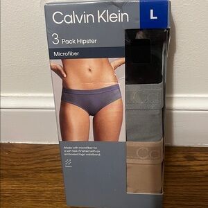 NWT Calvin Klein 3 Pack Hipster Underwear Size L